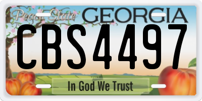 GA license plate CBS4497