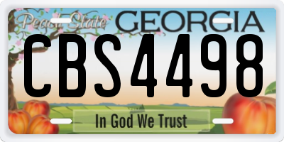 GA license plate CBS4498