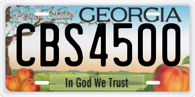 GA license plate CBS4500