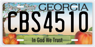 GA license plate CBS4510