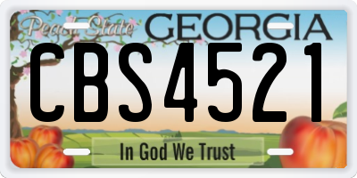GA license plate CBS4521