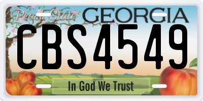 GA license plate CBS4549