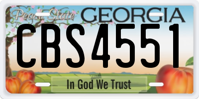 GA license plate CBS4551