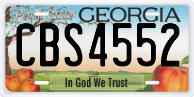 GA license plate CBS4552