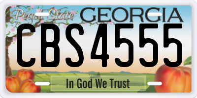GA license plate CBS4555
