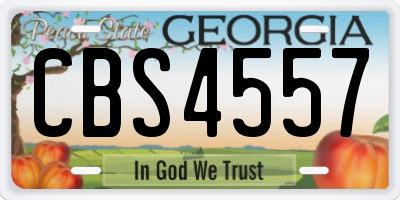 GA license plate CBS4557