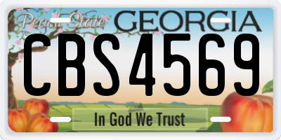 GA license plate CBS4569