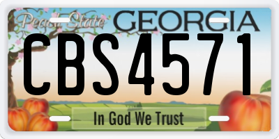 GA license plate CBS4571