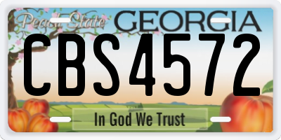 GA license plate CBS4572