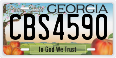 GA license plate CBS4590