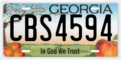 GA license plate CBS4594