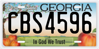 GA license plate CBS4596