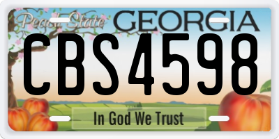 GA license plate CBS4598