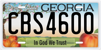GA license plate CBS4600