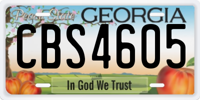 GA license plate CBS4605