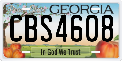 GA license plate CBS4608