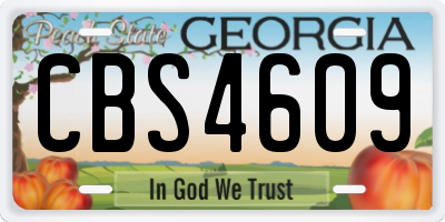 GA license plate CBS4609