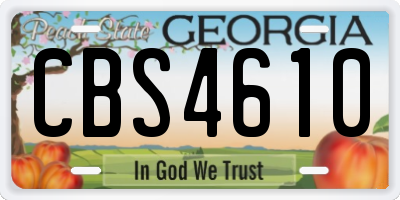 GA license plate CBS4610