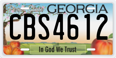 GA license plate CBS4612