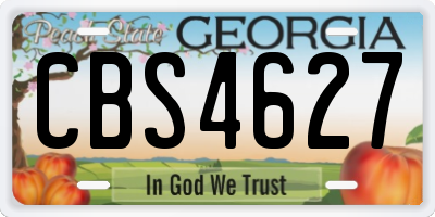 GA license plate CBS4627