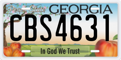 GA license plate CBS4631