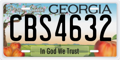 GA license plate CBS4632