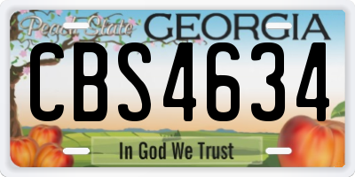GA license plate CBS4634