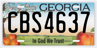 GA license plate CBS4637