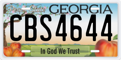 GA license plate CBS4644