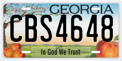 GA license plate CBS4648