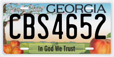 GA license plate CBS4652