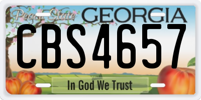 GA license plate CBS4657