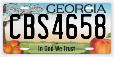 GA license plate CBS4658
