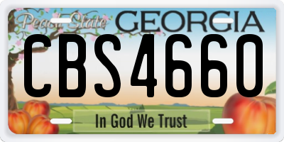 GA license plate CBS4660