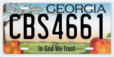 GA license plate CBS4661