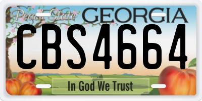 GA license plate CBS4664