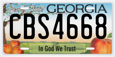 GA license plate CBS4668