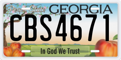 GA license plate CBS4671