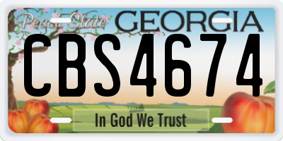 GA license plate CBS4674