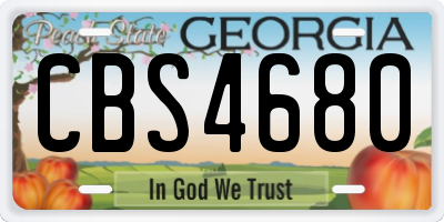 GA license plate CBS4680