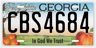 GA license plate CBS4684