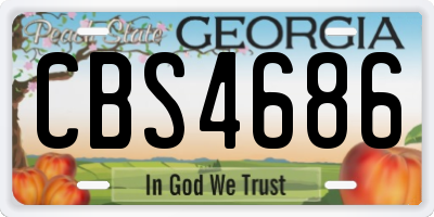 GA license plate CBS4686