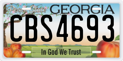 GA license plate CBS4693