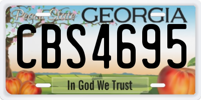 GA license plate CBS4695