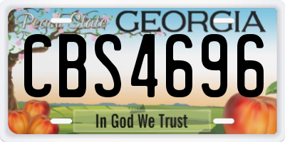 GA license plate CBS4696