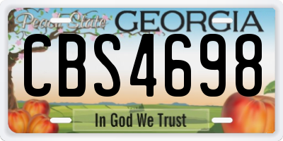 GA license plate CBS4698