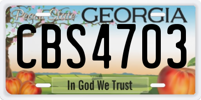 GA license plate CBS4703