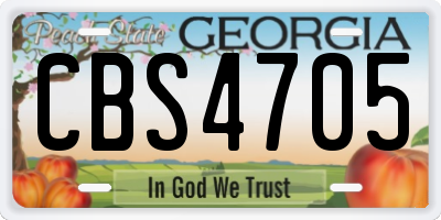 GA license plate CBS4705