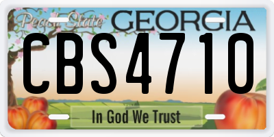 GA license plate CBS4710