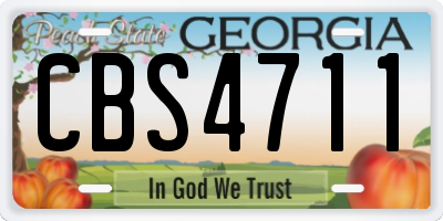GA license plate CBS4711
